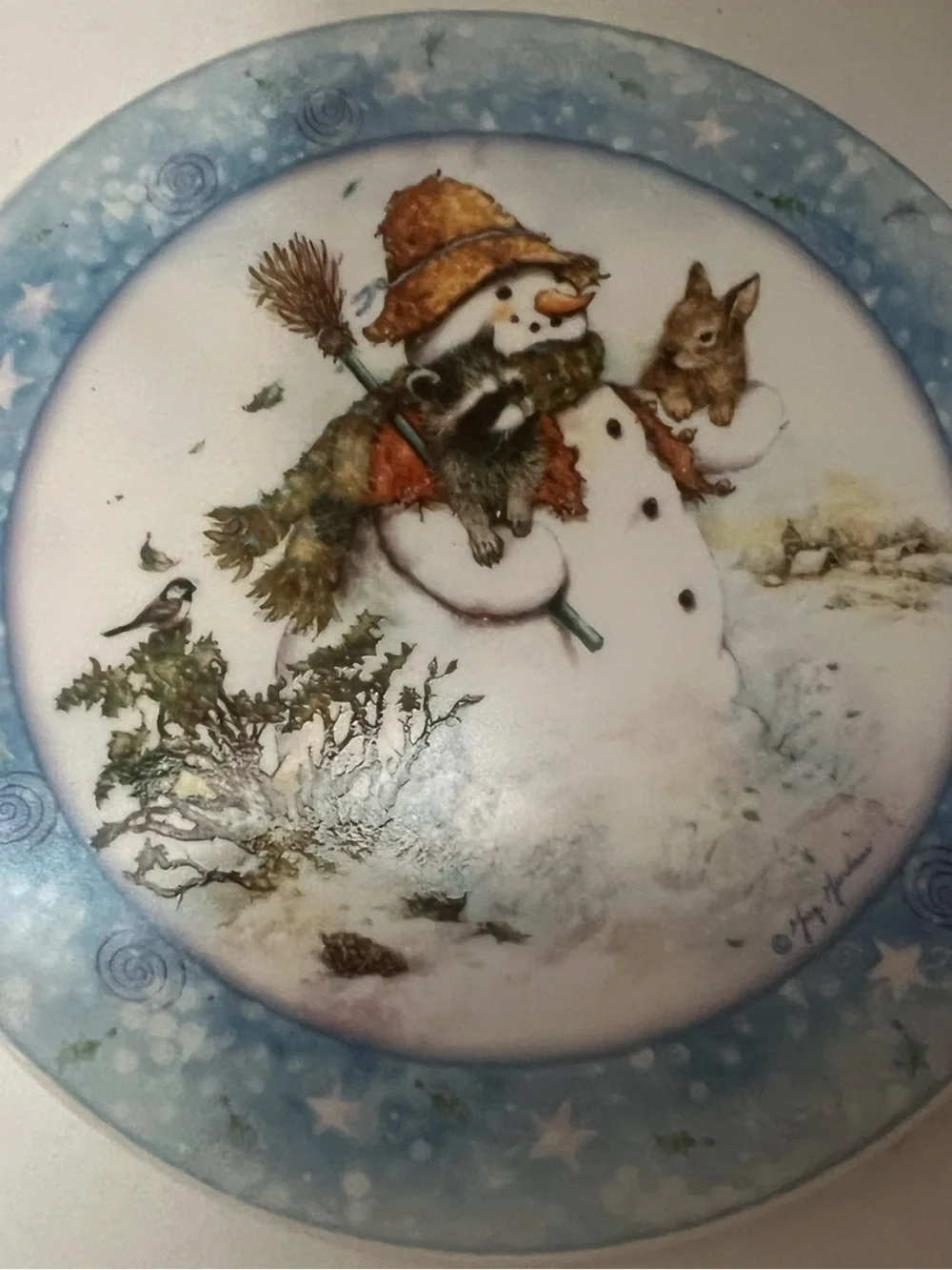 Holiday Snowman Small Pet Ceramic Coasters - set of 4